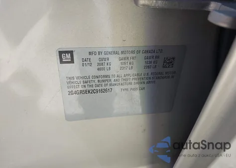 2012 Buick Regal из США, поврежденный, VIN 2G4GR5EK2C9162617